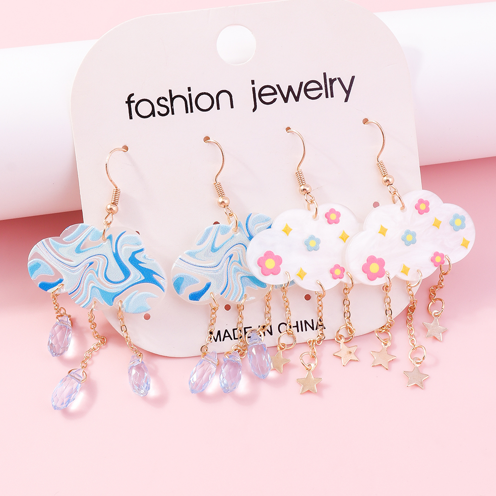 Cute Clouds Arylic Womenu0027S Drop Earrings 1 Pair