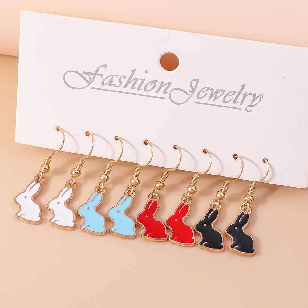 1 Pair Fashion Rabbit Alloy Plating Womenu0027S Drop Earrings