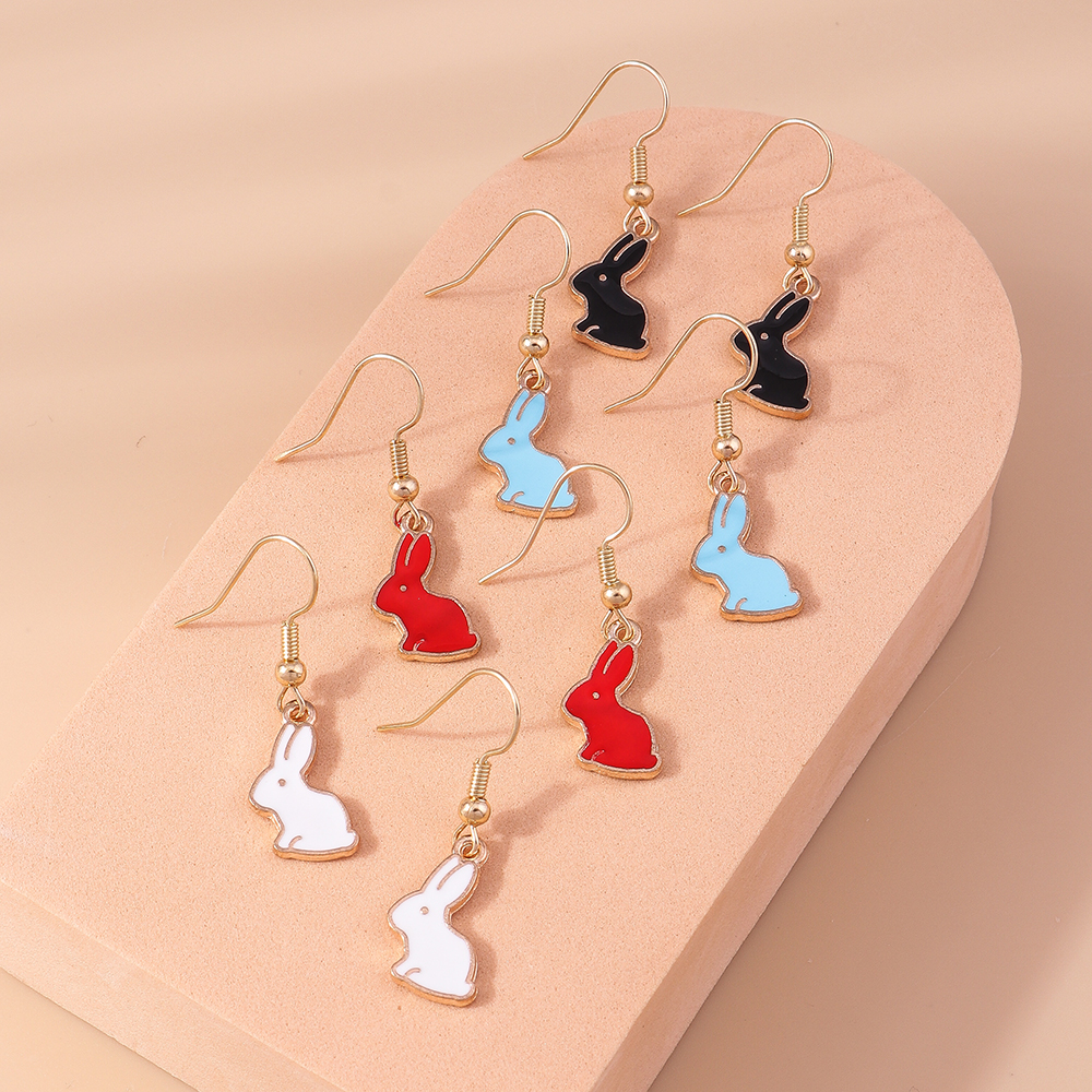 1 Pair Fashion Rabbit Alloy Plating Womenu0027S Drop Earrings