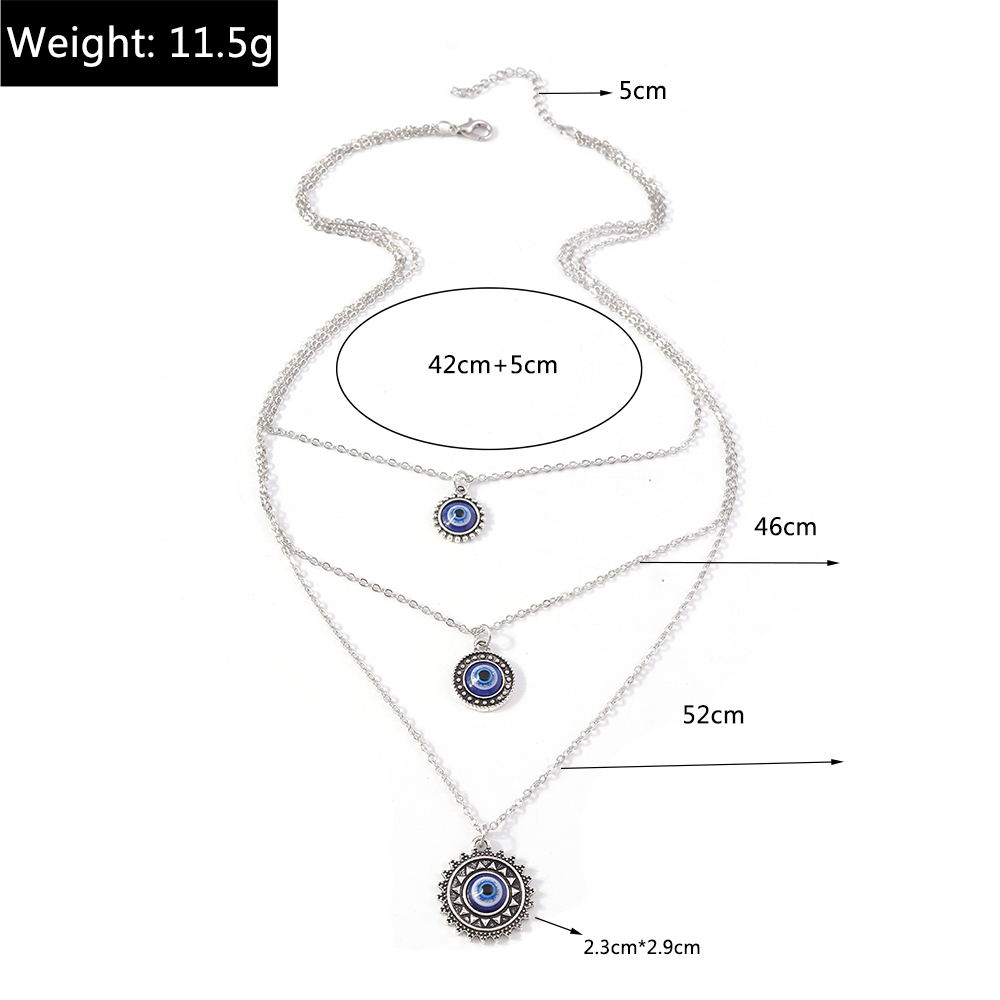 Fashion Devilu0027S Eye Alloy Plating Glass Womenu0027S Layered Necklaces