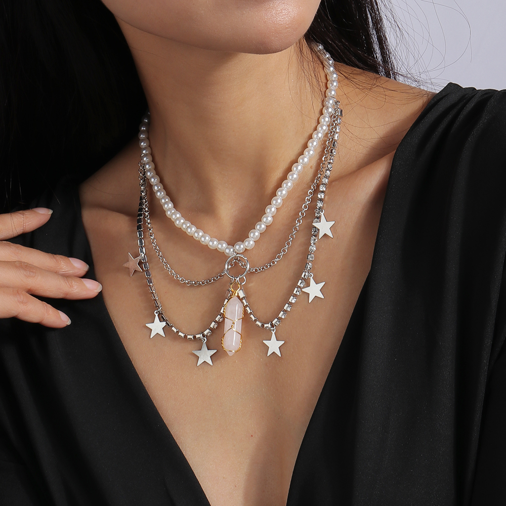 Fashion Star Artificial Pearl Alloy Beaded Womenu0027S Necklace