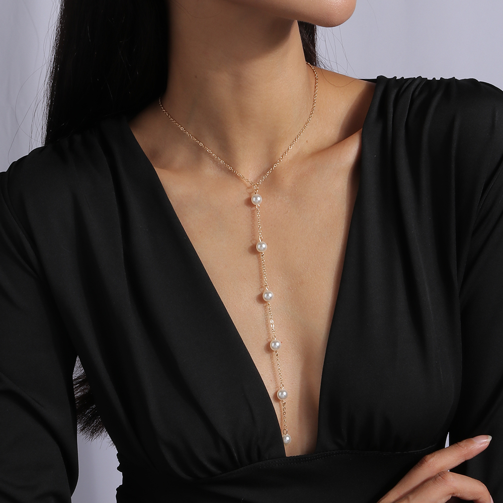 Sexy Geometric Alloy Plating Artificial Pearls Womenu0027S Necklace