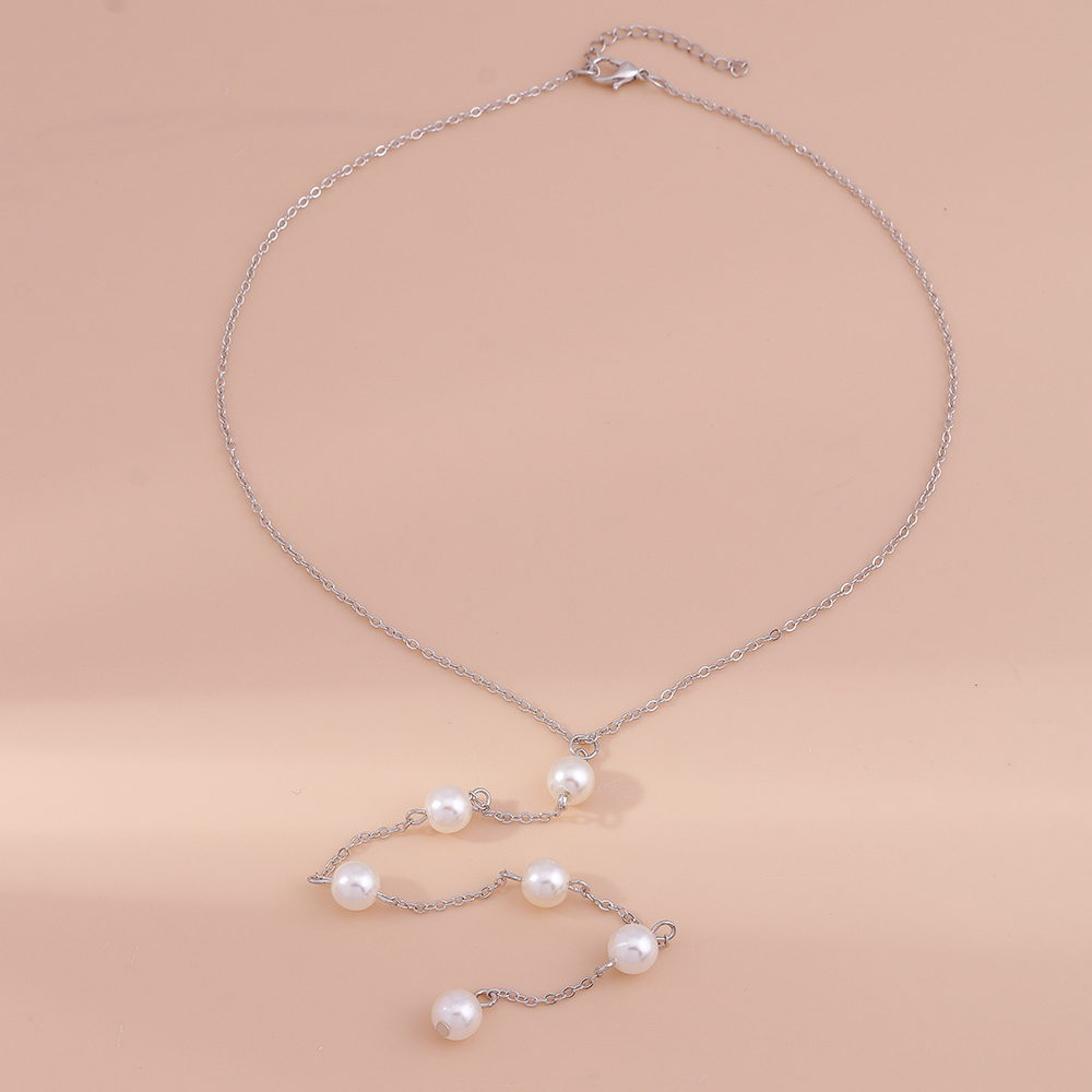 Sexy Geometric Alloy Plating Artificial Pearls Womenu0027S Necklace