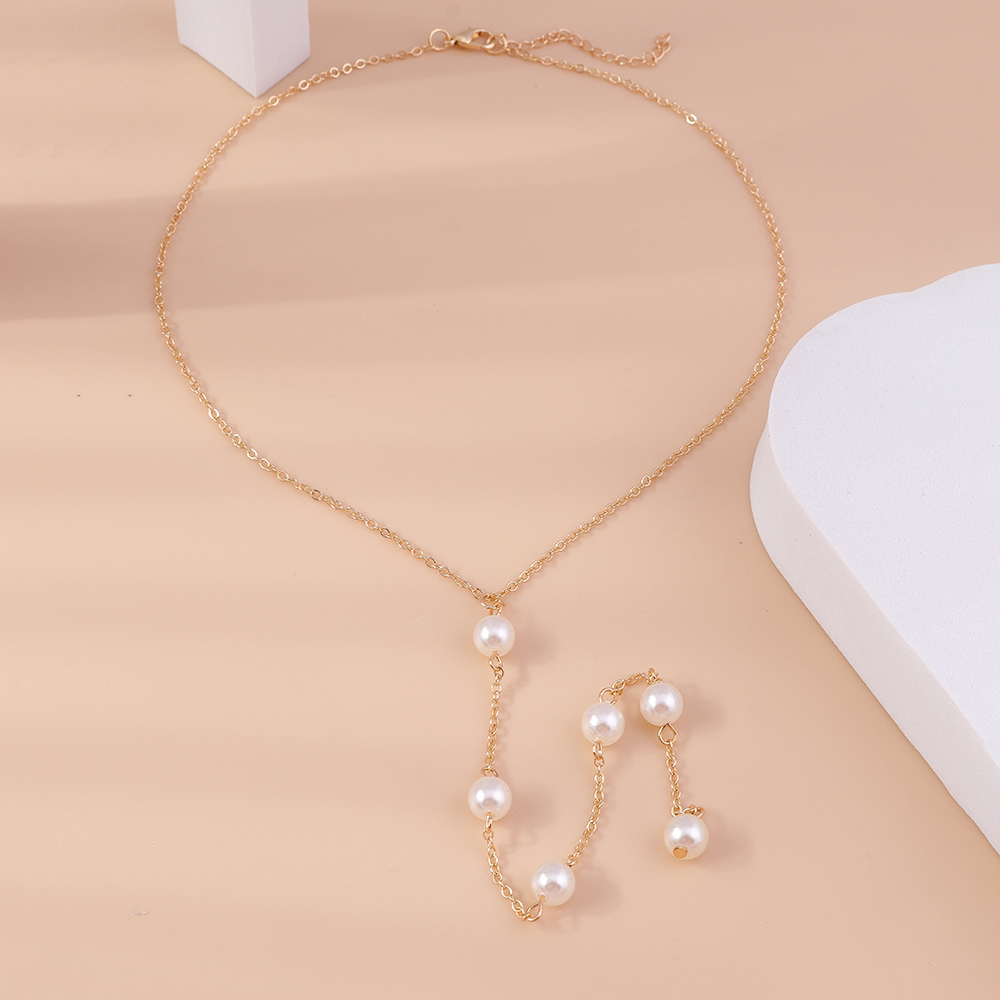 Sexy Geometric Alloy Plating Artificial Pearls Womenu0027S Necklace