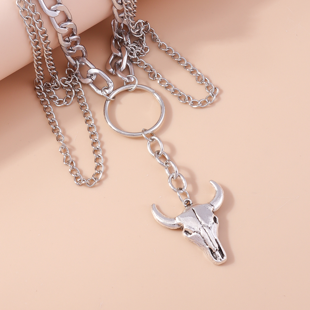 Hip-Hop Bull Head Alloy Plating Unisex Necklace