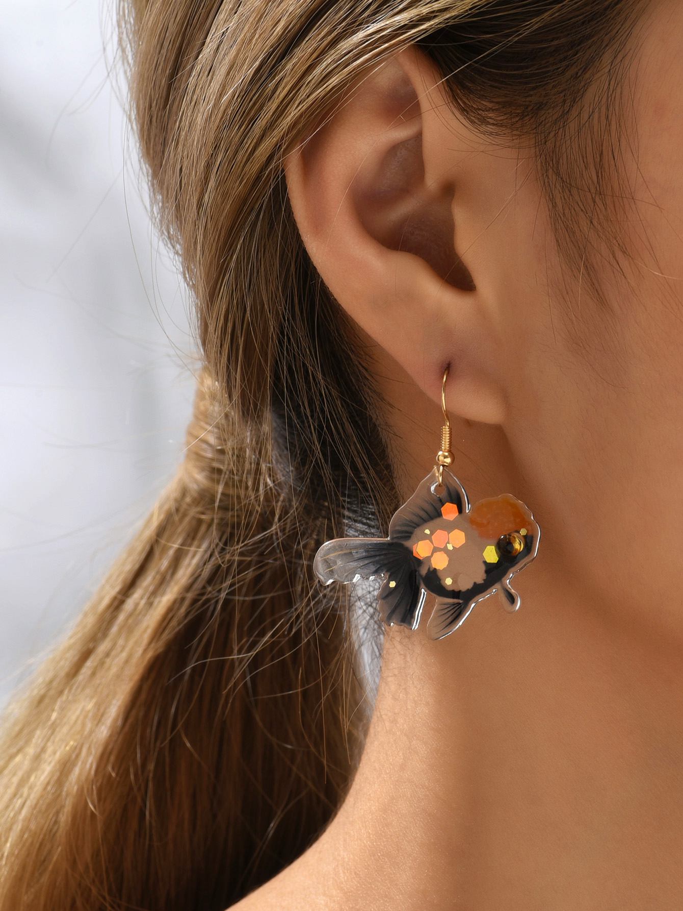 Fashion Goldfish Alloy Rhinestone Womenu0027S Drop Earrings 1 Pair