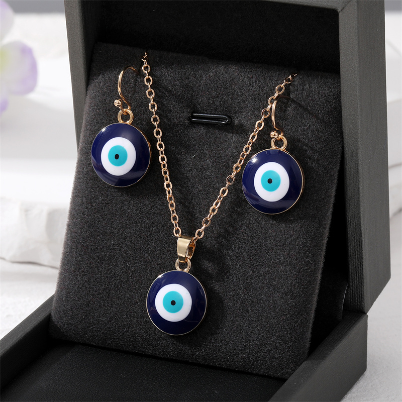 Fashion Devilu0027S Eye Alloy Womenu0027S Earrings Necklace