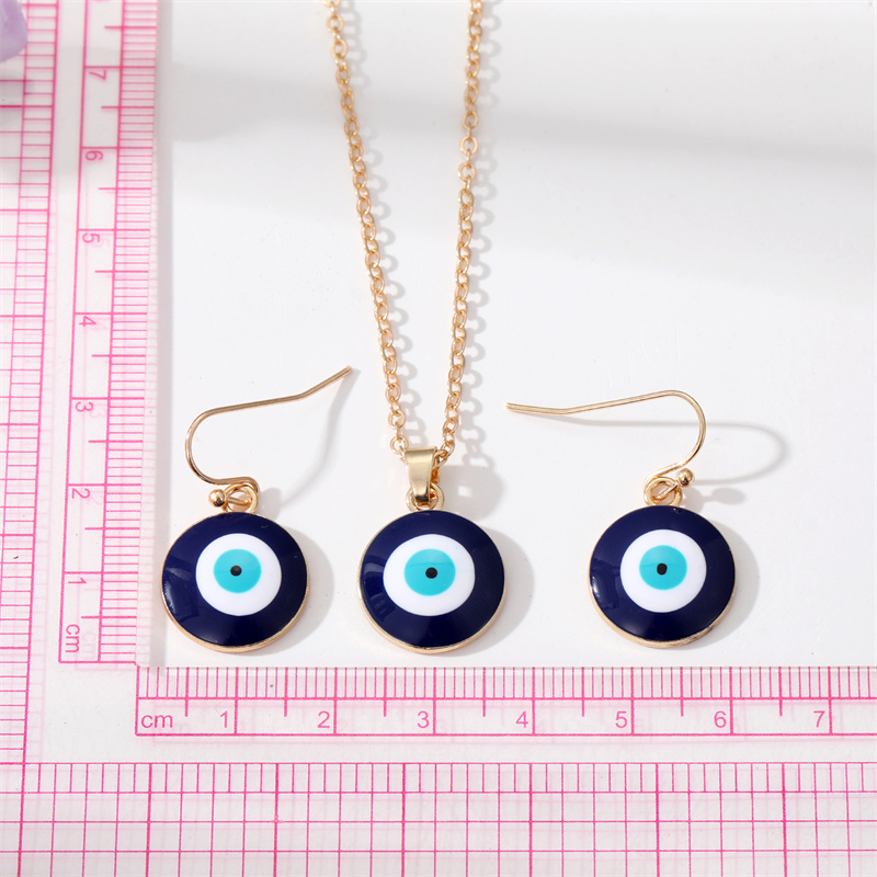 Fashion Devilu0027S Eye Alloy Womenu0027S Earrings Necklace