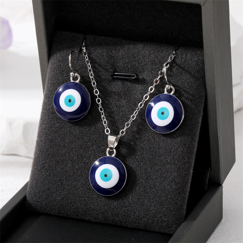 Fashion Devilu0027S Eye Alloy Womenu0027S Earrings Necklace