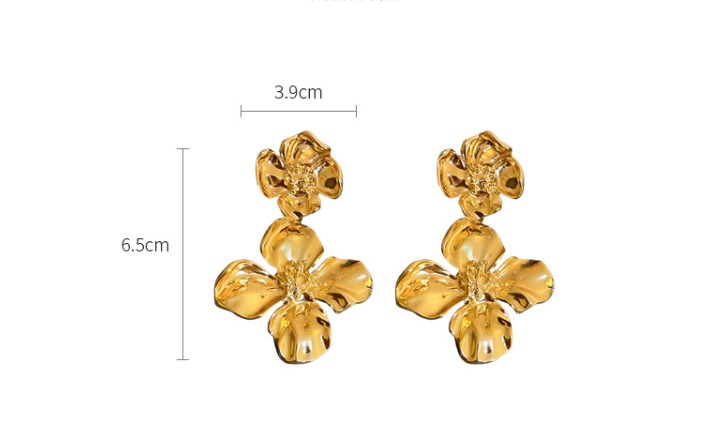 Retro Flower Alloy Plating Womenu0027S Drop Earrings 1 Pair