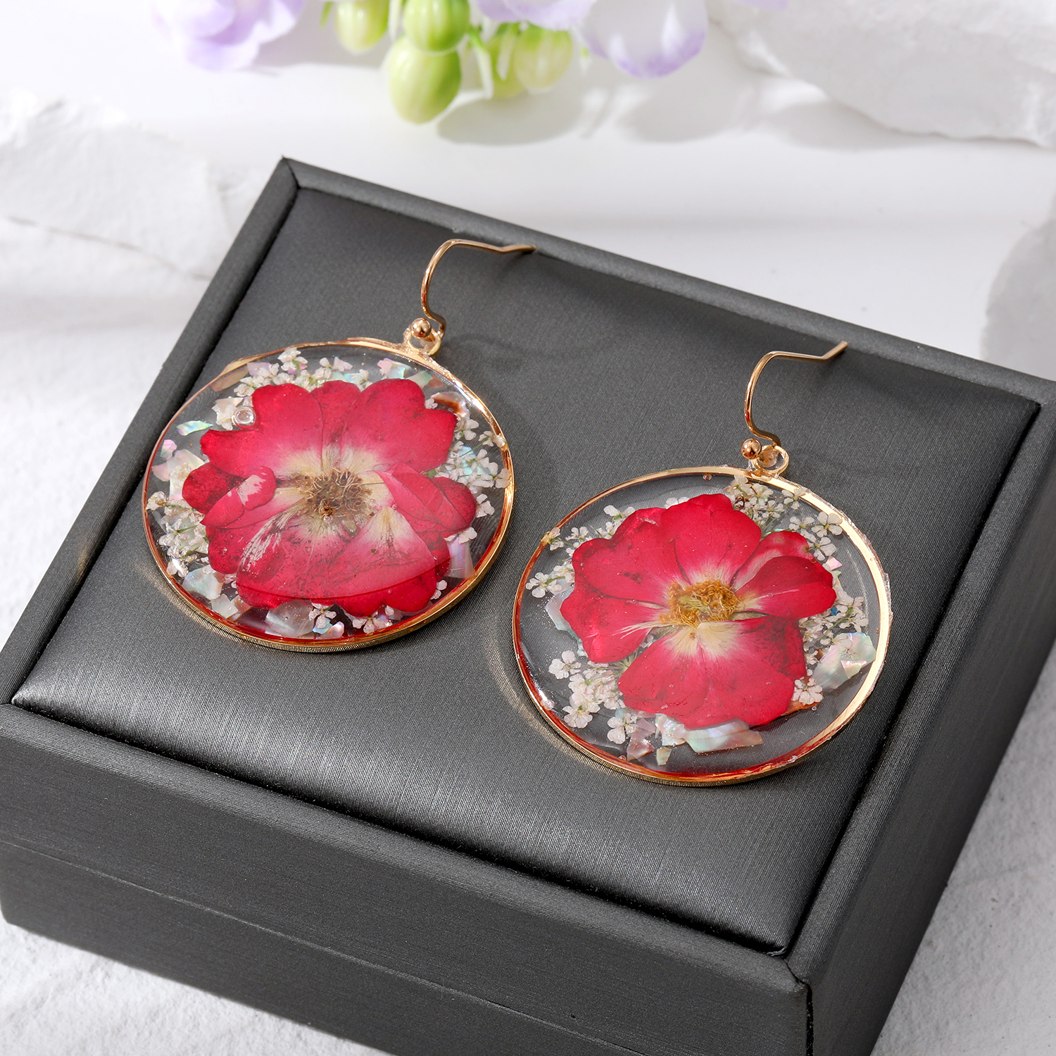 Fashion Flower Resin Epoxy Womenu0027S Earrings Necklace