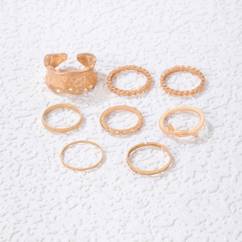 Simple Style Geometric Alloy Plating Womenu0027S Rings 8 Pieces