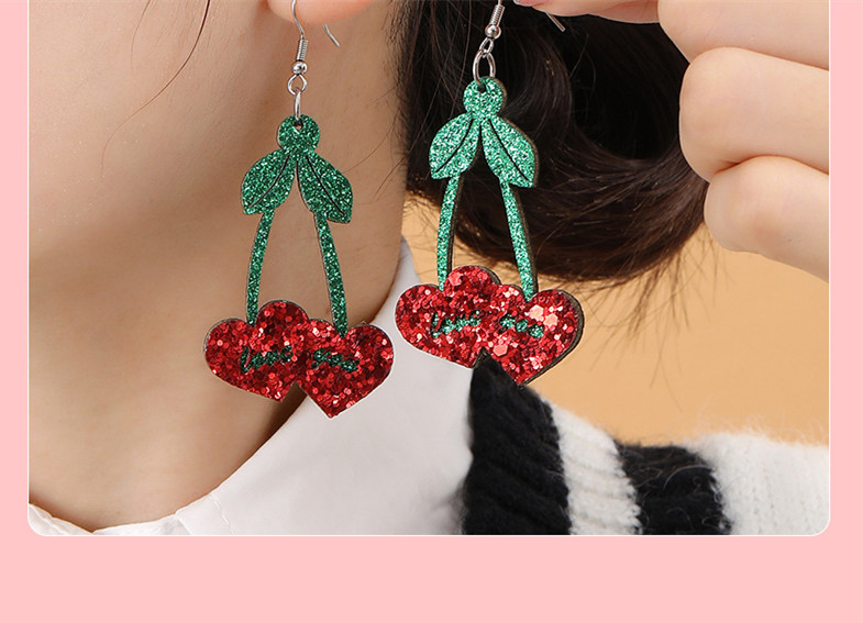 Cute Leaf Heart Shape Sequin Pu Leather Womenu0027S Drop Earrings 1 Pair