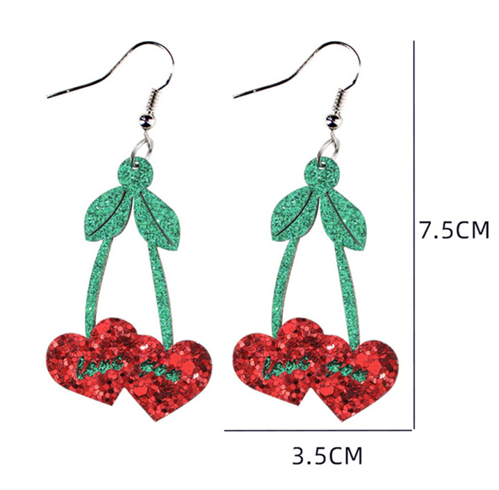 Cute Leaf Heart Shape Sequin Pu Leather Womenu0027S Drop Earrings 1 Pair