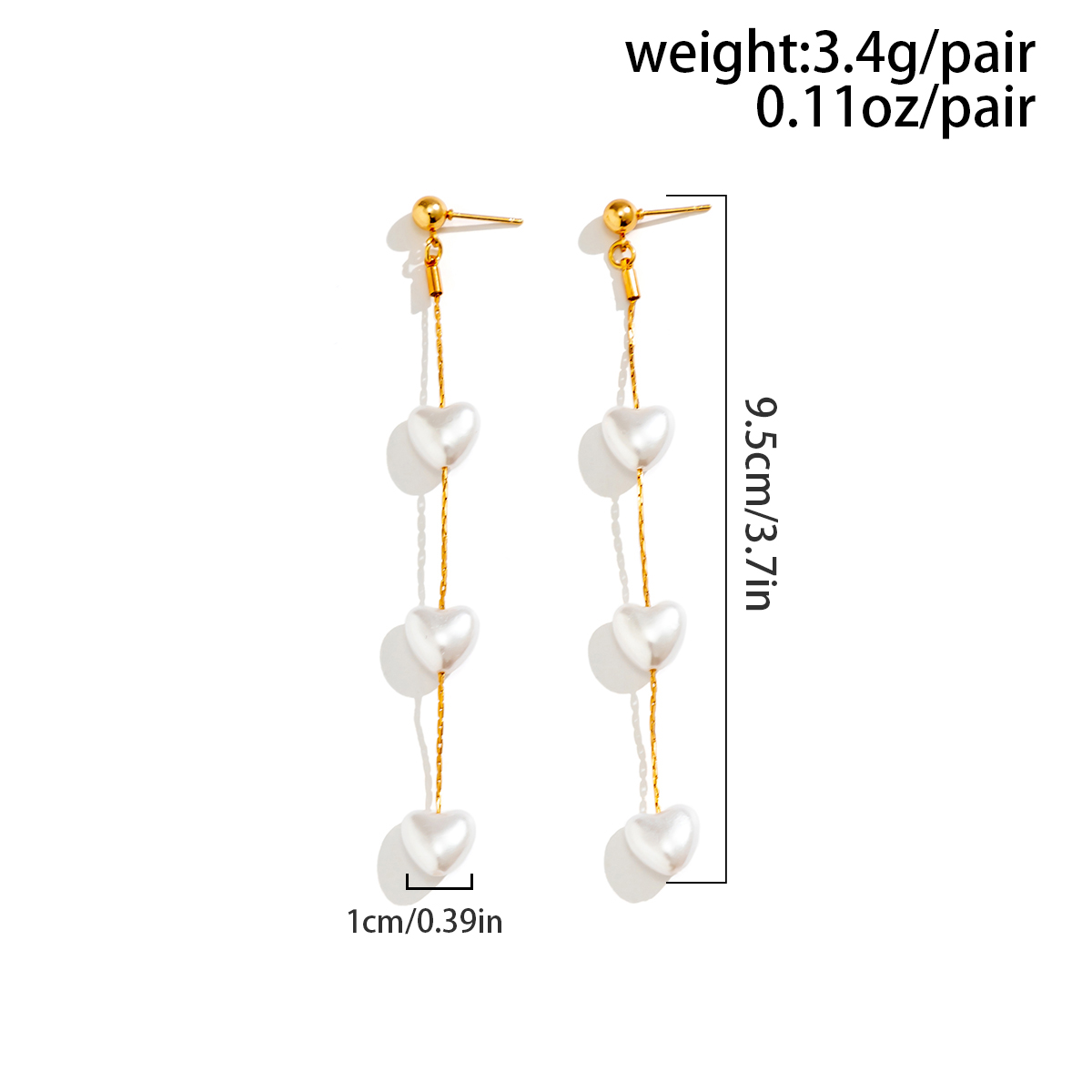 Elegant Heart Shape Flower Copper Plating Artificial Pearls Drop Earrings 1 Pair