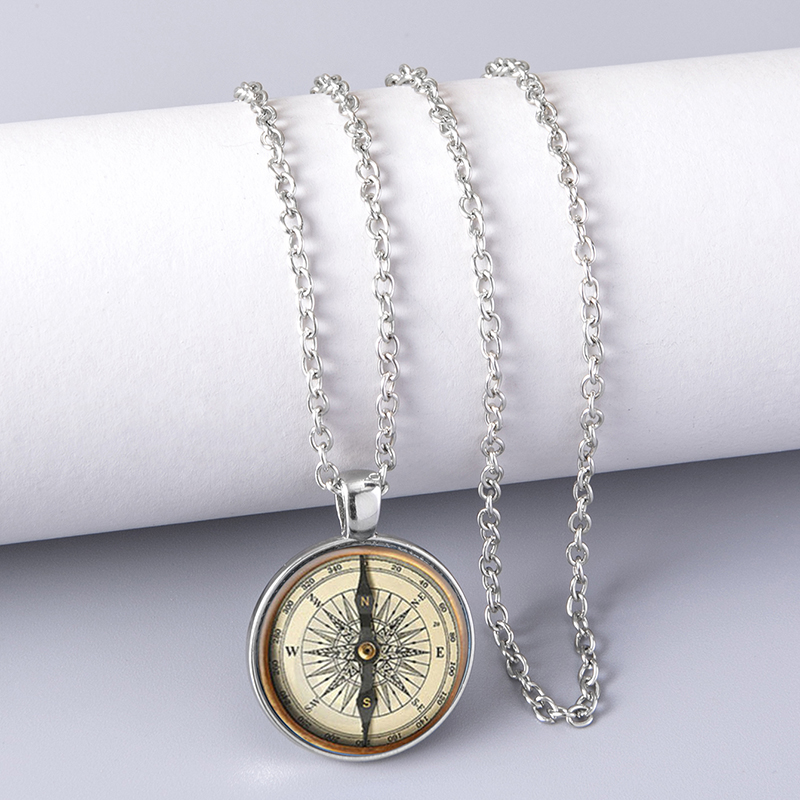 1 Piece Fashion Compass Alloy Plating Glass Unisex Pendant Necklace