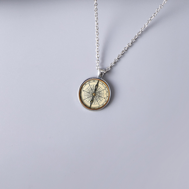 1 Piece Fashion Compass Alloy Plating Glass Unisex Pendant Necklace