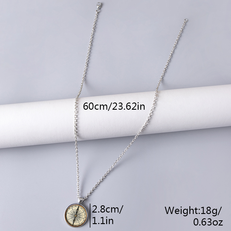 1 Piece Fashion Compass Alloy Plating Glass Unisex Pendant Necklace