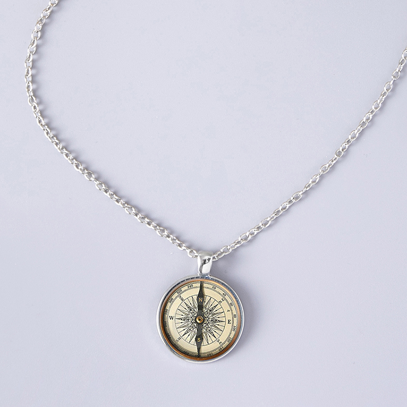 1 Piece Fashion Compass Alloy Plating Glass Unisex Pendant Necklace