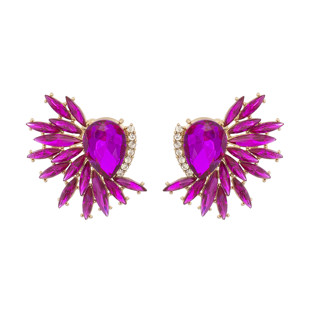 Fashion Floral Alloy Inlay Artificial Rhinestones Ear Studs 1 Pair