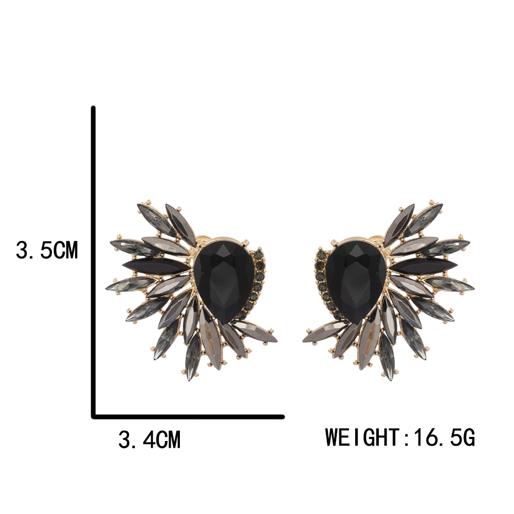 Fashion Floral Alloy Inlay Artificial Rhinestones Ear Studs 1 Pair