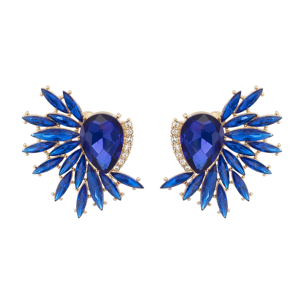 Fashion Floral Alloy Inlay Artificial Rhinestones Ear Studs 1 Pair