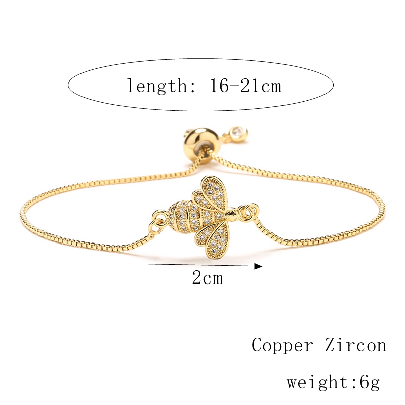 Elegant Devilu0027S Eye Bee Copper Plating Zircon Bracelets 1 Piece