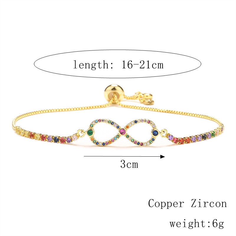 Fashion Cross Number Crown Copper Plating Inlay Zircon Bracelets 1 Piece