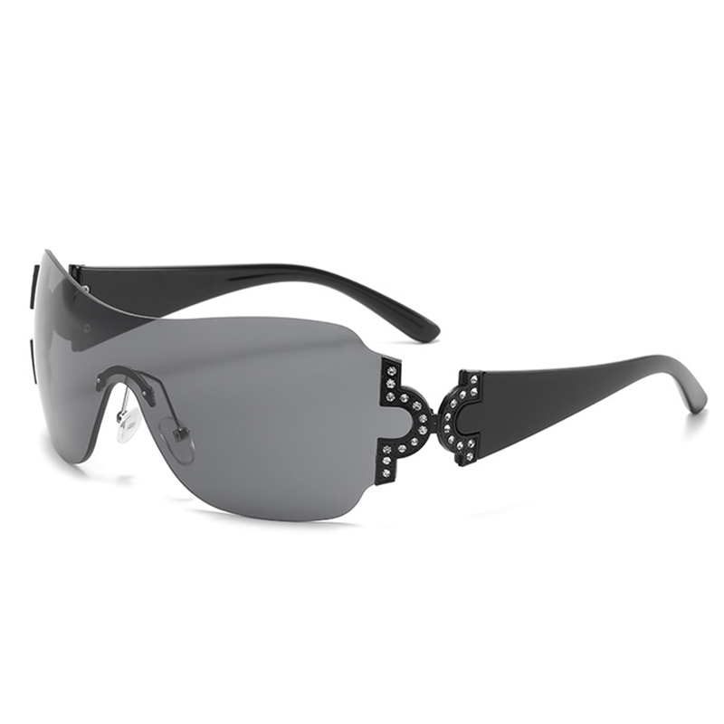 Fashion Color Block Pc Square Diamond Frameless Womenu0027s Sunglasses