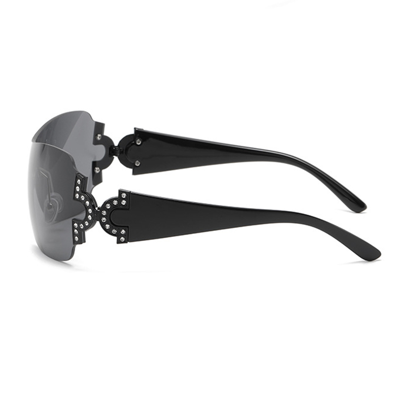 Fashion Color Block Pc Square Diamond Frameless Womenu0027s Sunglasses
