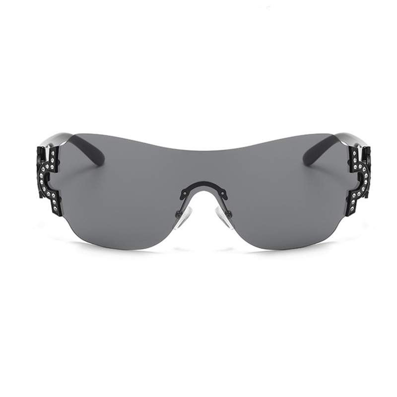 Fashion Color Block Pc Square Diamond Frameless Womenu0027s Sunglasses