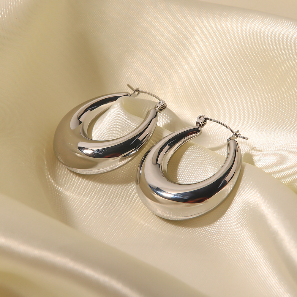 Fashion Geometric Stainless Steel Plating Earrings 1 Pair