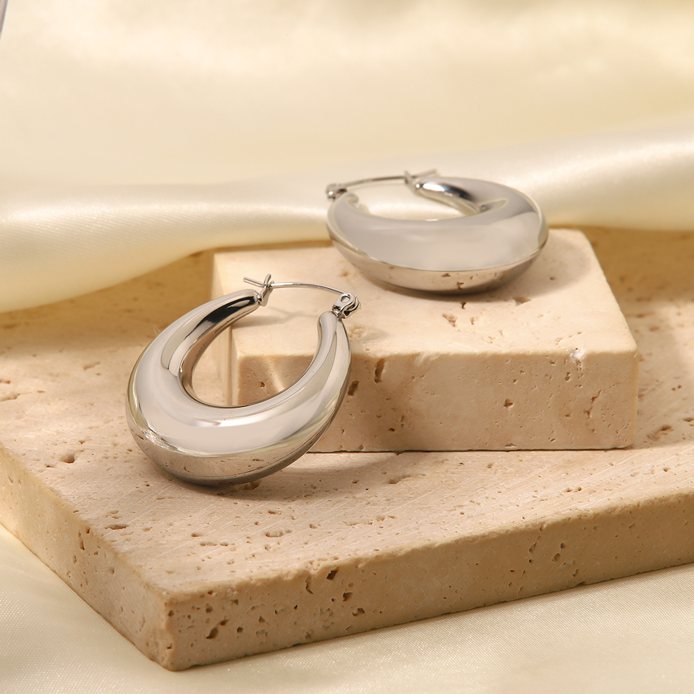Fashion Geometric Stainless Steel Plating Earrings 1 Pair