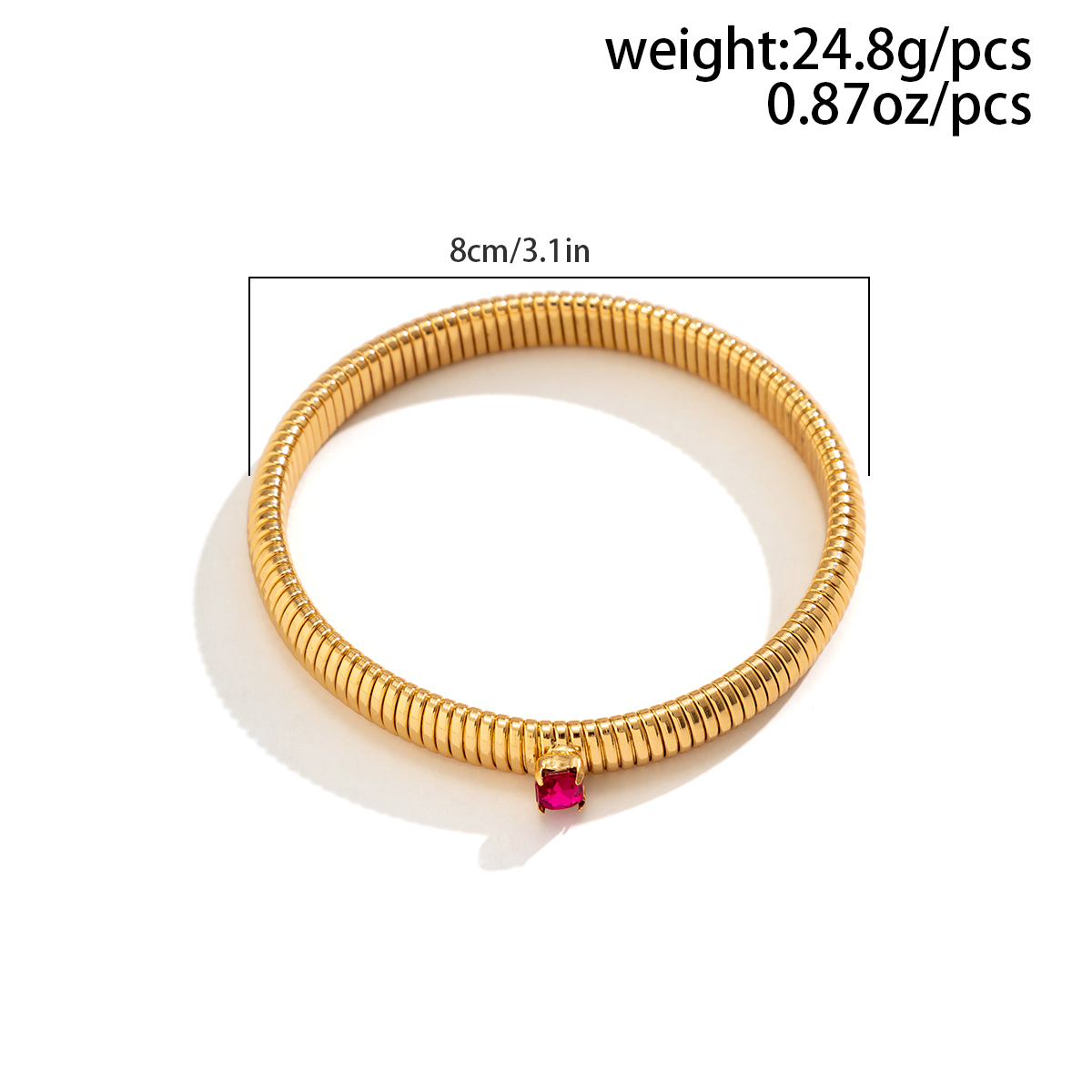 Punk Square Iron Plating Zircon Womenu0027S Bangle