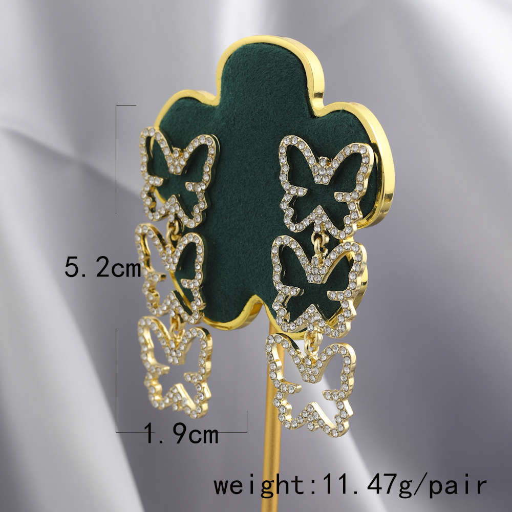 Cute Cross Mushroom Butterfly Alloy Plating Hollow Out Inlay Rhinestones Womenu0027S Drop Earrings 1