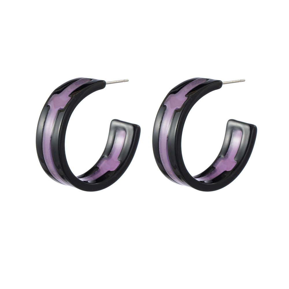 Simple Style C Shape Cross Alloy Patchwork Plating Womenu0027S Ear Studs 1 Pair
