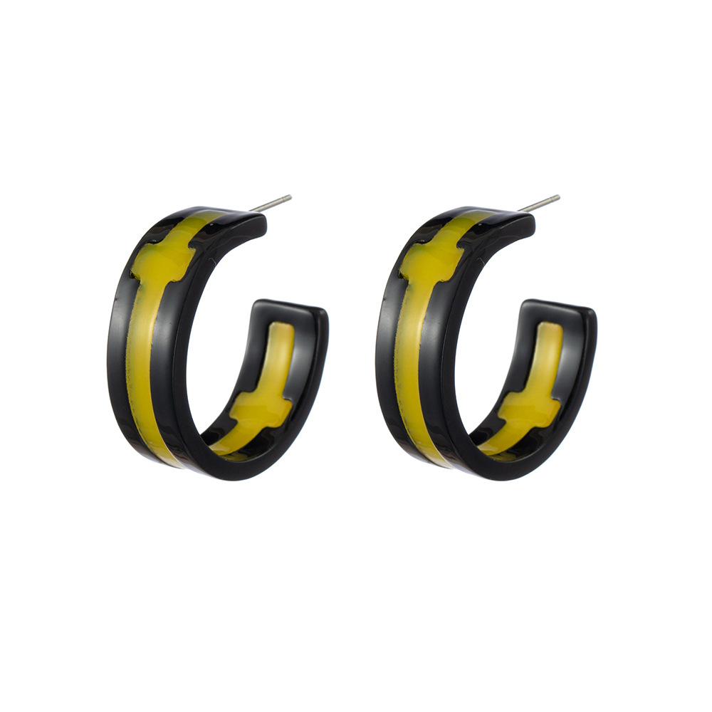 Simple Style C Shape Cross Alloy Patchwork Plating Womenu0027S Ear Studs 1 Pair