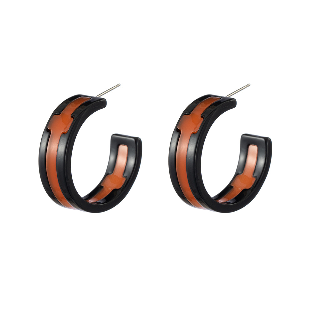 Simple Style C Shape Cross Alloy Patchwork Plating Womenu0027S Ear Studs 1 Pair