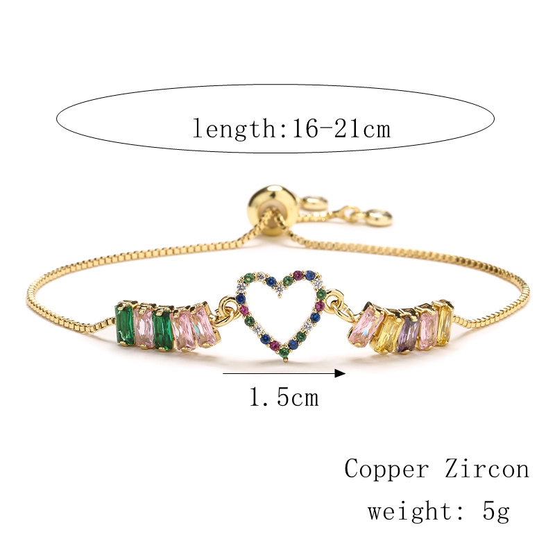 Glam Devilu0027S Eye Heart Shape Copper Plating Zircon Bracelets 1 Piece