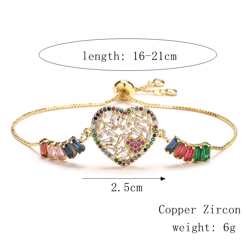 Glam Devilu0027S Eye Heart Shape Copper Plating Zircon Bracelets 1 Piece