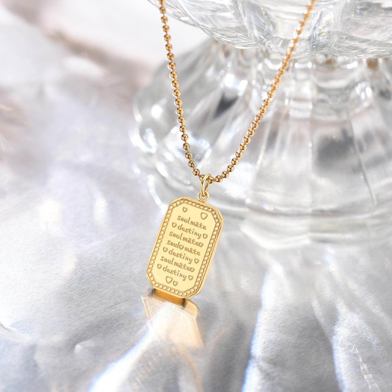 Fashion Letter Titanium Steel Inlay Shell Pendant Necklace 1 Piece