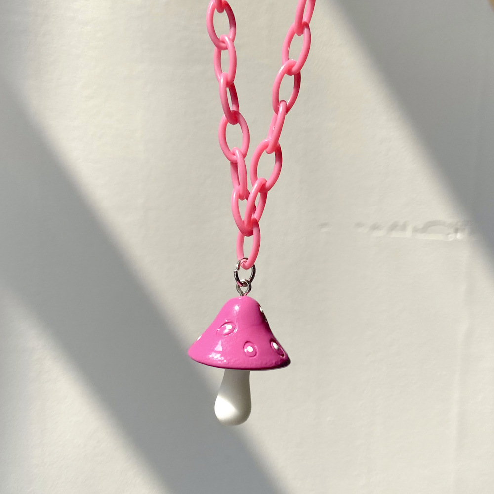 Casual Mushroom Synthetic Resin Enamel Womenu0027S Pendant Necklace 1 Piece