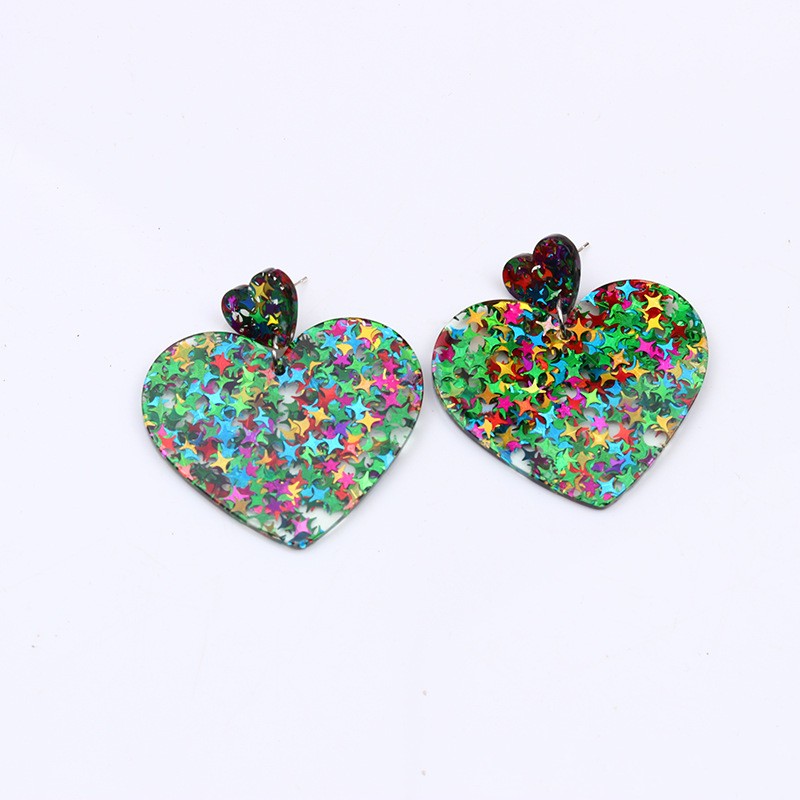 Simple Style Star Heart Shape Arylic Stoving Varnish Womenu0027S Earrings 1 Pair