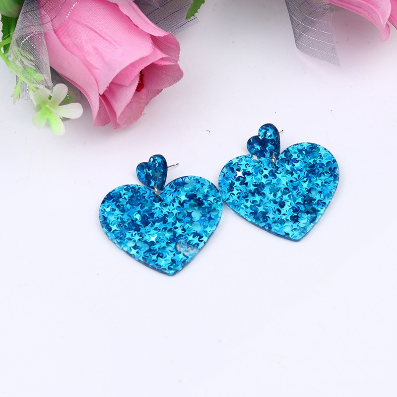 Simple Style Star Heart Shape Arylic Stoving Varnish Womenu0027S Earrings 1 Pair