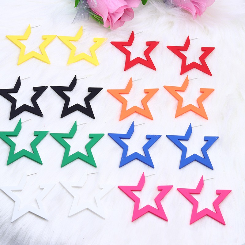 Simple Style Star Arylic Spray Paint Womenu0027S Drop Earrings 1 Pair