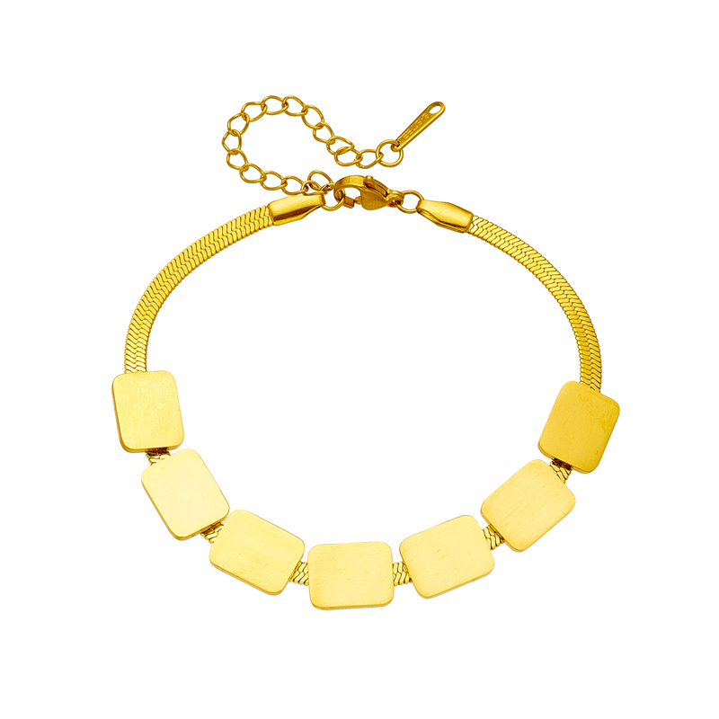 Fashion Square Titanium Steel Plating Bracelets