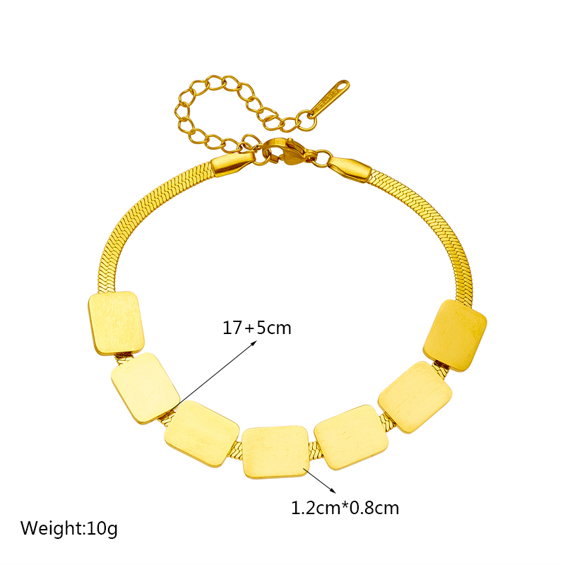 Fashion Square Titanium Steel Plating Bracelets