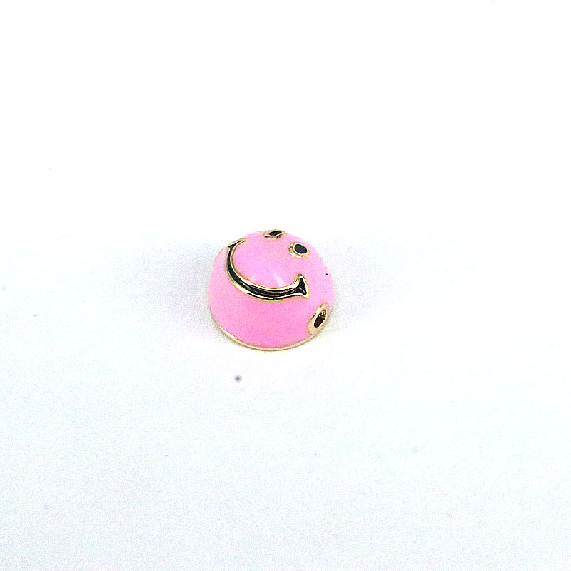 Cute Round Smiley Face Copper Gold Plated Enamel Jewelry Accessories 1 Piece