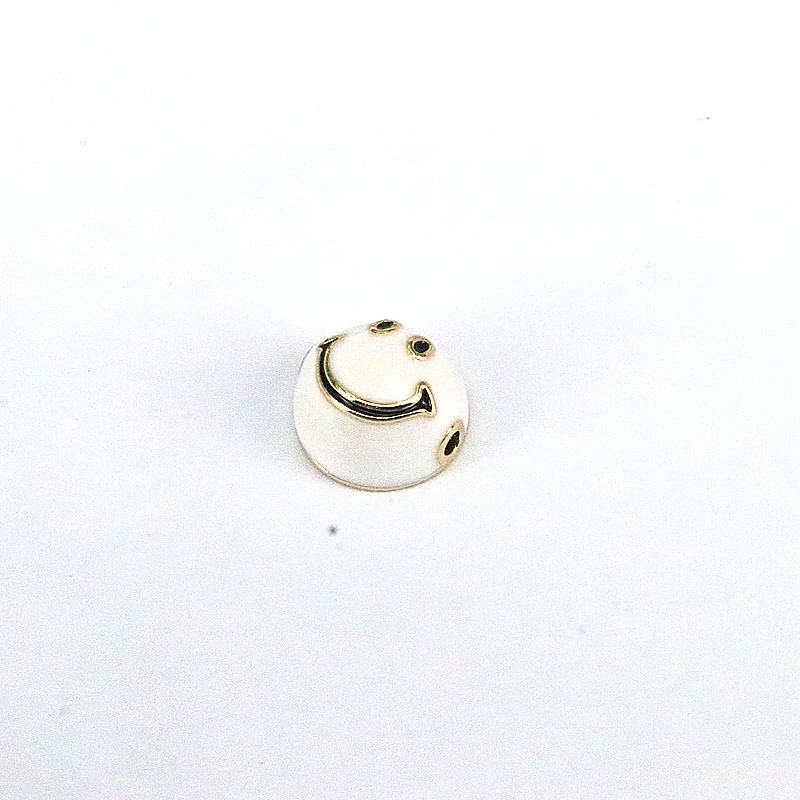 Cute Round Smiley Face Copper Gold Plated Enamel Jewelry Accessories 1 Piece