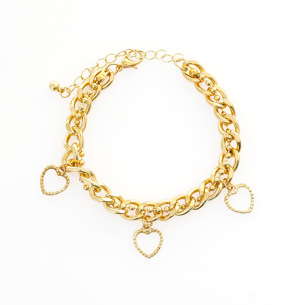 Fashion Heart Shape Alloy Plating Hollow Out Womenu0027S Bracelets 1 Piece